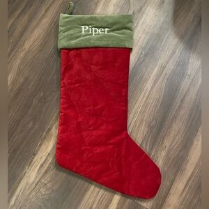 Pottery Barn Velvet Stocking - Sz L